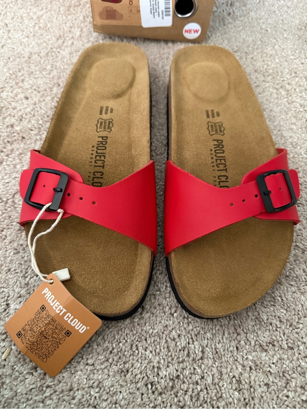 Project Cloud Red Women's Slide Sandals with Adjustable Buckle NWT Size 8